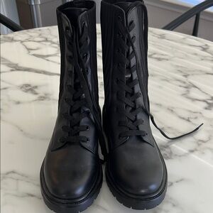 Sam Edelman Lydell Black Lace-Up Combat Boots | size 8